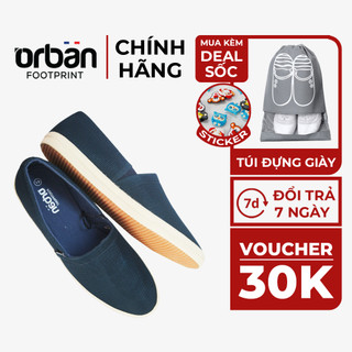 Giày slipon nam Urban UM1903 vải lưới thoáng khí full màu Xanh-Ghi-Đen