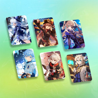 Genshin impact, card bo góc, thẻ nhân vật diona kazuha hutao albedo bennett sayu fischl qiqi chongyun furina