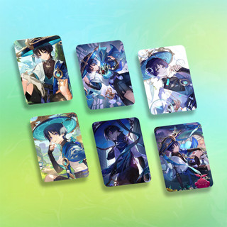 Genshin impact, card bo góc, thẻ hình nhân vật scaramouche - genshin impact raiden shogun hutao zhongli xiao diluc