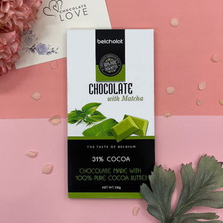 Socola Thanh Matcha 31% Cacao Belcholat 100g, Chocolate With Matcha 31% Cacao Belcholat 100g