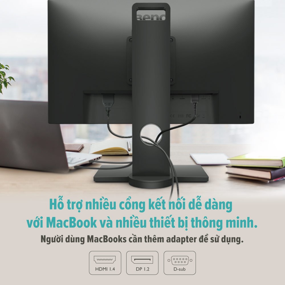 Màn hình máy tính BenQ GW2480T IPS 24" 1080P bảo vệ mắt chân đế chỉnh độ cao phù hợp làm việc văn phòng giải trí cá nhân | BigBuy360 - bigbuy360.vn