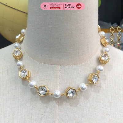 Dây Chuyền Ngọc Trai 10ly Đính Đá CZ Phối Kiểu Sang Trọng - Ngọc Trai Trường Thịnh