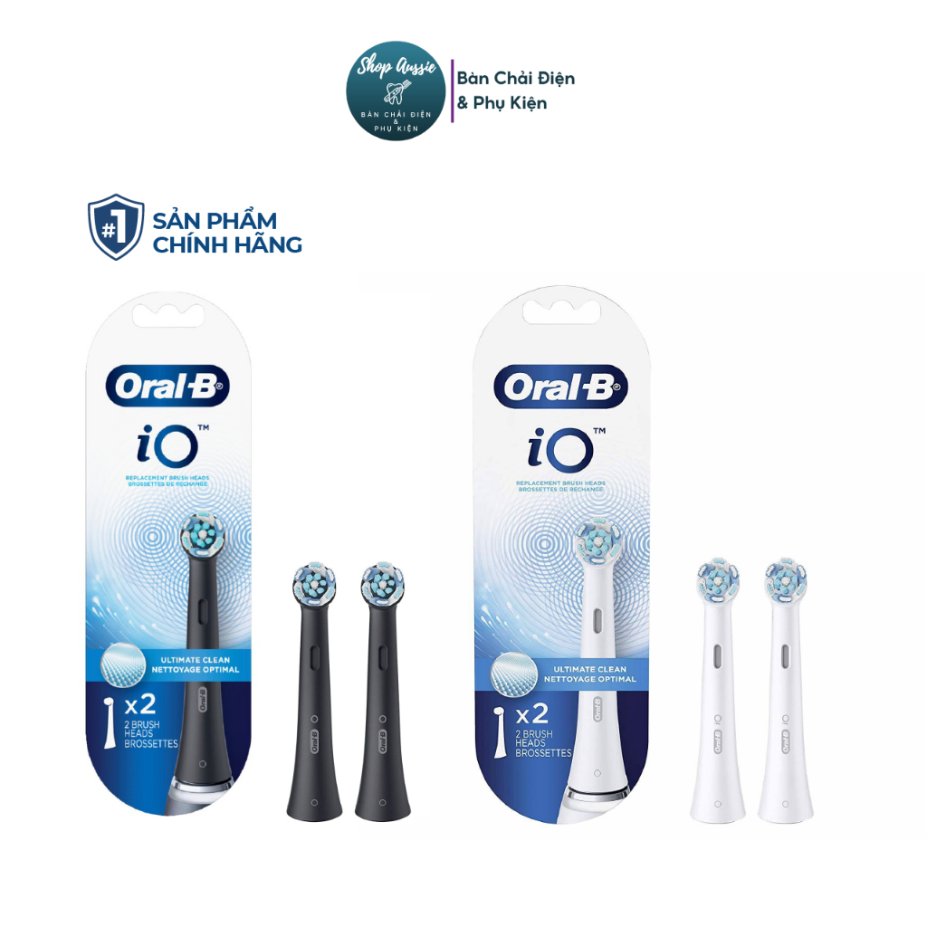 Đầu Bàn Chải Điện Oral-B iO - Sóng Âm, Lông Chải Góc Nghiêng, Đầu iO Ultimate Clean Sạch Sâu/Gentle Care Nhạy Cảm