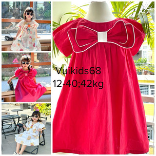   Ảnh thật  Trang phục Noel  Tết màu đỏ  màu hồng cho bé. Đầm nơ đỏ cotton hàng loại 1 cho bé 10-40kg 