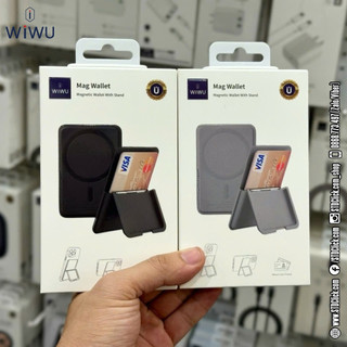Ví da đựng thẻ hít lưng WiWU Mag Wallet MW-001 chính hãng - kèm giá đỡ rảnh tay