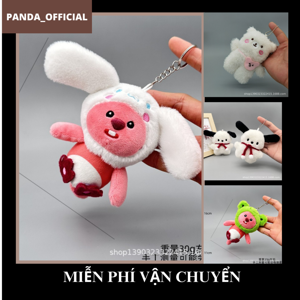 PANDA Gấu Bông Móc Khóa Gấu Pororo Chó Pacha Quảng Châu Mềm Mịn 20 Mẫu