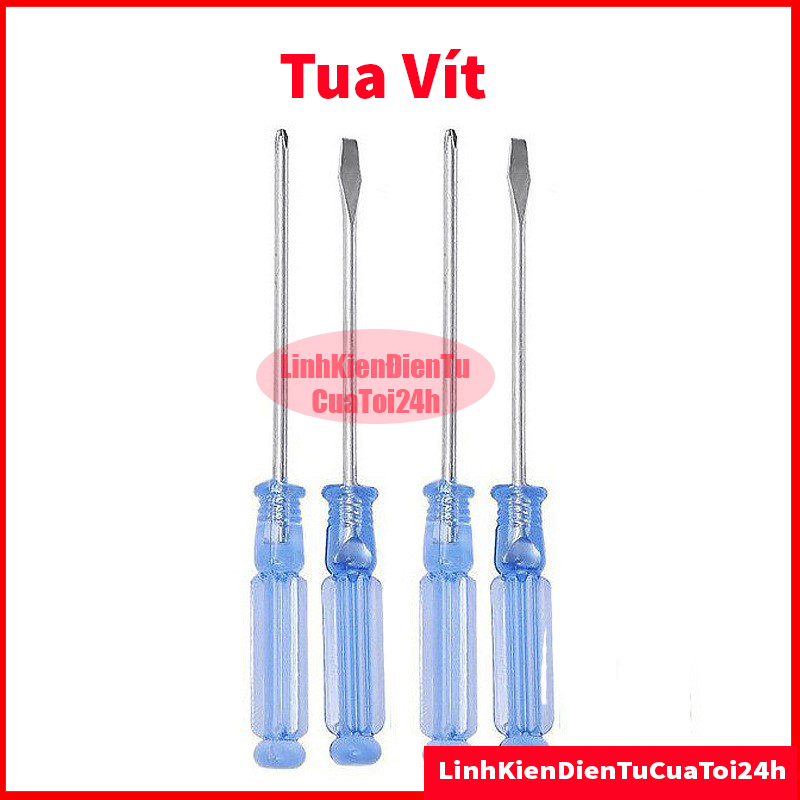 Tua vít bé, tô vít cán pha lê trong suốt dài 13cm 2 cạnh, 4 cạnh - Siêu Rẻ