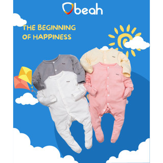 Bộ quần áo liền thân sơ sinh Obeah Bodysuit dài tay có tất tay chân tất cho bé trai và bé gái