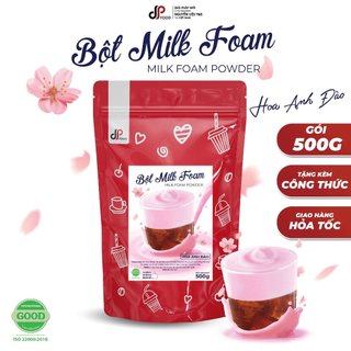 Bột Milk Foam Hoa Anh Đào DP FOOD - Gói 500G - Thơm Béo Đậm Đà - Làm Topping Rót Lên Trên Trà Sữa, Cà Phê, Sốt Chấm Bánh