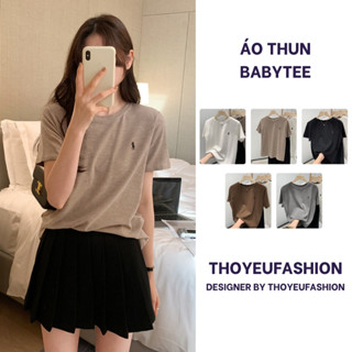 Áo Thun Trơn Thêu Ngựa Cổ Tròn, Áo Phông Babytee Năm 2024 WG.WE mã 6977