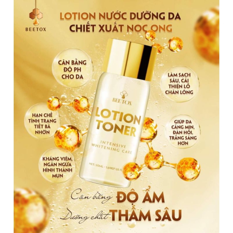 Nước Dưỡng Da Lotion Toner - Lotion Bee Tox 50ML - Hỗ Trợ Cung Cấp Độ Ẩm Và Hỗ Trợ Dưỡng Trắng Da