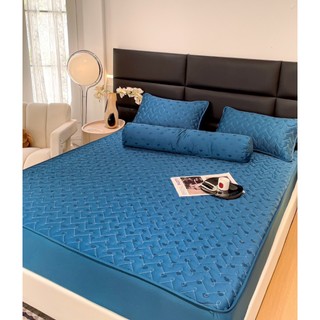 Bộ Ga Gối Phi Lụa Chần Bông Vân Tim, Drap Giường Phi Lụa, Sét 4 Món Ga Gối Kèm Vỏ Gối Ôm Phi Lụa Chần Bông Cao Cấp