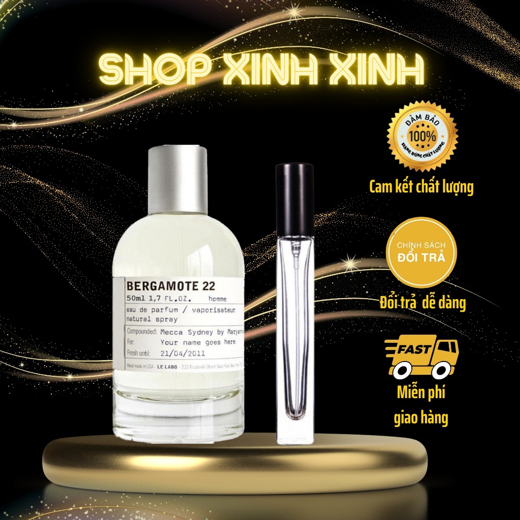 Nước hoa  Bergamote 22 Chiết 10ml - Mùi hương cá tính