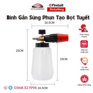 Bình tạo bọt tuyết rửa xe ô tô - xe máy, bình bọt tuyết gắn máy rửa xe cao cấp