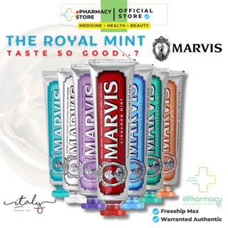 Kem Đánh Răng Marvis Ý Hỗ Trợ Trắng Răng, Loại Bỏ Mảng Bám, Thơm Miệng 80mL