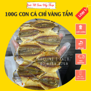 100gr khô cá chỉ vàng ngon loại 1, tẩm ướp gia vị sạch, vừa ăn