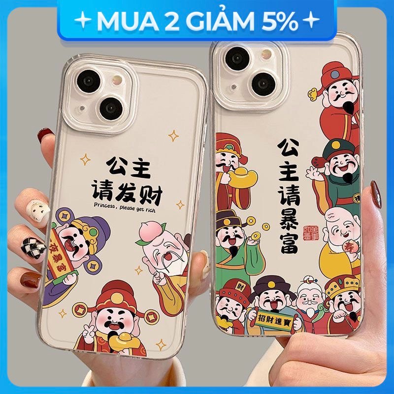 Ốp Lưng iPhone 13 Pro Max/14 Pro Max/15 Pro Max/16 Pro Max/17 Pro Max Trong Space Tết Thần Tài BST1