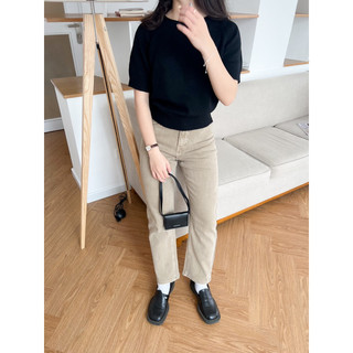 LIN CLOSET [QDL129] Quần jean BASIC ỐNG ĐỨNG HÀN QUỐC VÀNG BÒ