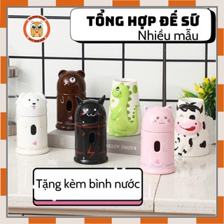 [TẶNG BÌNH NƯỚC] Đế sứ bình nước mẫu mới cho hamster / sóc/ nhím