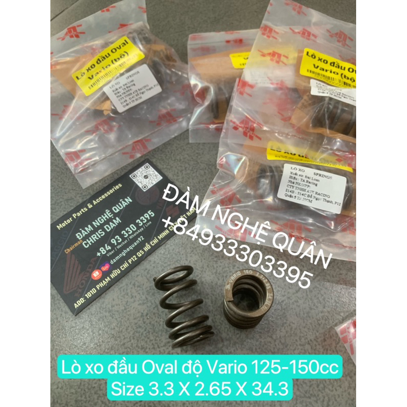 Lò xo đầu Oval độ Click Vario 125-150cc TA Racing size 3.3x2.65x34.3 / Oval Valve Spring Stroke Click Vario 125cc-150cc