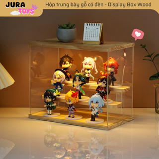 Tủ trưng bày Mika(Acrylic) gỗ thông cao cấp có đèn LED (Remote 3 màu đèn) bảo quản đồ chơi mô hình Blind Box và nước hoa