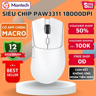  Chuột Không Dây Bluetooth Cao Cấp Attack Shark R1 Chip PAW3311 Mạnh Mẽ 18000DPI 3 Mode. Pin 65 Giờ 59 Gram 