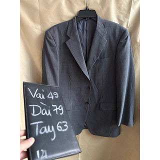 ❣️Áo Vest Blazer Nam Xám sọc dọc 1 lớp Hè Thu ~1m80 2hands ( Hàng si Nhật bản)