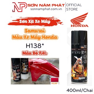 Sơn xịt samurai màu xe máy honda h138* màu đỏ r4l