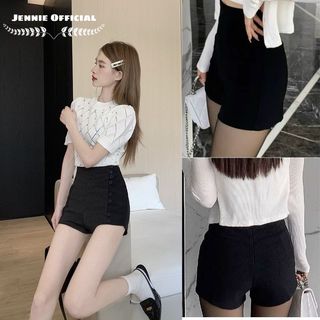 Quần Short 10 khuy cạp eo cao ôm dáng khoe chân dài miên man, chất vải Umi Hàn sịn sò không nhăn nhàu, không bai xù.