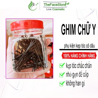 Kẹp gim tăm cứng chữ Y bằng thép chống gỉ màu đen chuyên dùng cho makeup làm tóc
