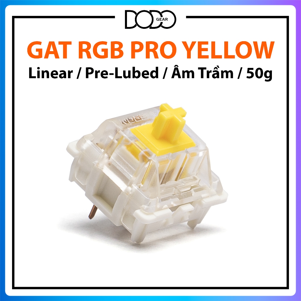 Switch Gateron Milky Yellow Pro linear 50g âm trầm dùng cho bàn phím cơ switch Gateron Milky Red Pro Gateron DoDo Gear | BigBuy360 - bigbuy360.vn