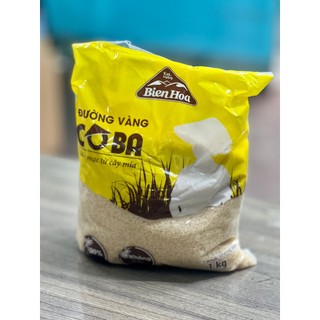 Đường Vàng CÔ BA Biên Hòa túi 1kg - VỊ NGỌT THƠM, MÀU THÔ VÀNG TỰ NHIÊN - tổng kho nguyên liệu