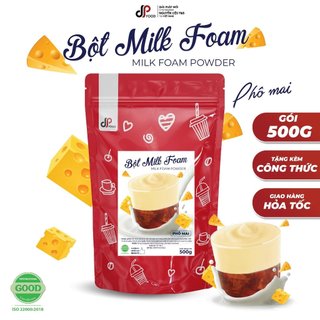 Bột Milk Foam Phô Mai DP FOOD - Gói 500G - Thơm Béo Đậm Đà - Làm Topping Rót Lên Trên Trà Sữa, Cà Phê, Sốt Chấm Bánh Que
