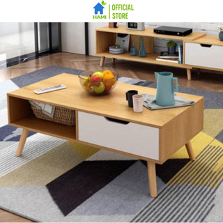 Bàn trà sofa hiện đại phòng khách màu Vân Gỗ - GK81