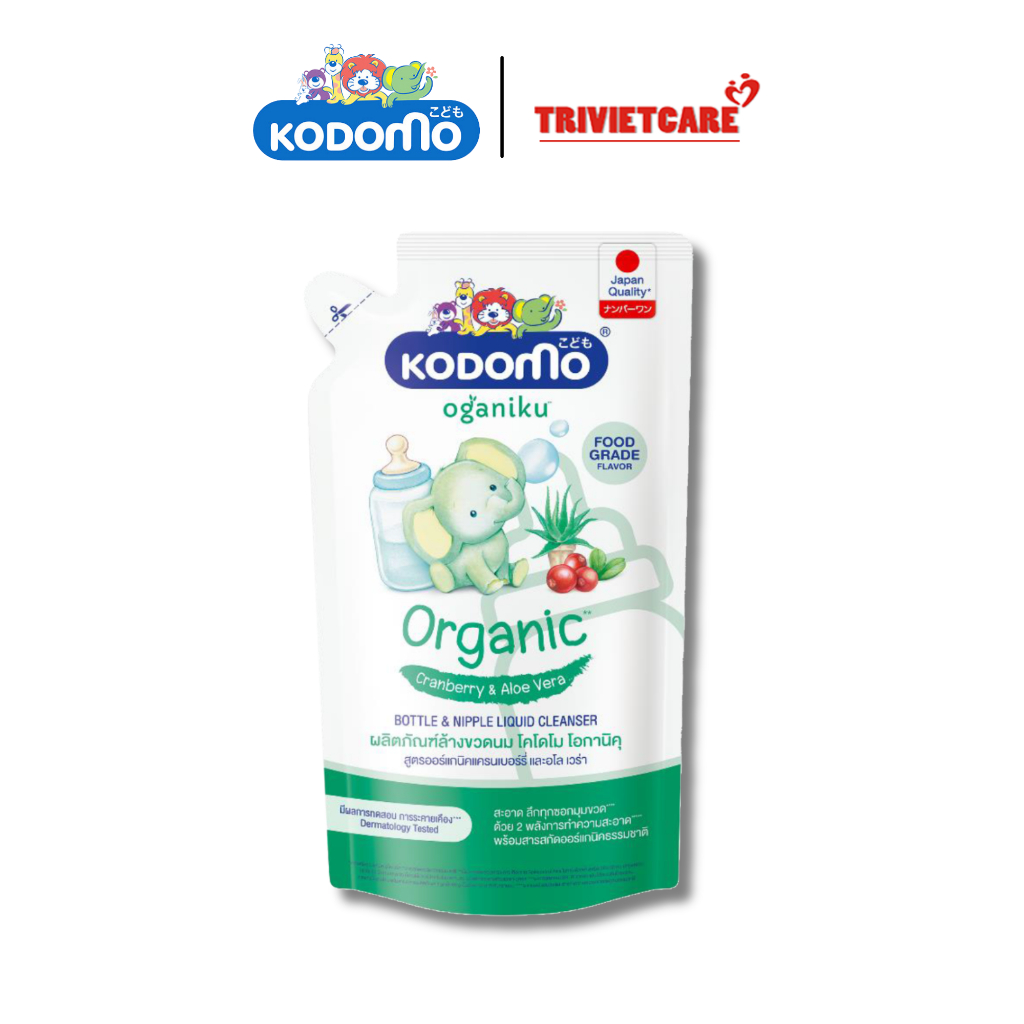  Nước Rửa Bình Sữa Kodomo Organiku Chiết Xuất Lô Hội Và Nam Việt Quất 600ml 