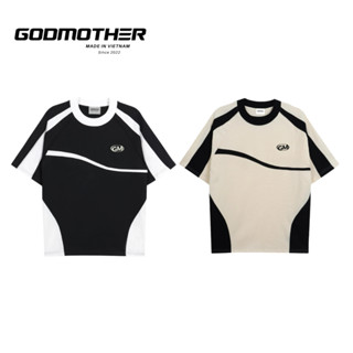 Áo Thun GODMOTHER Nam Nữ Form Boxy Thun Chữ GM Phối Màu Basic Cotton