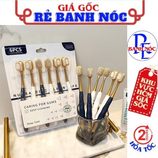 Set 6 bàn chải đánh răng lông tơ mềm mịn không đau nướu chải êm - bàn chải răng lông mịn chăm sóc răng miệng cho bé