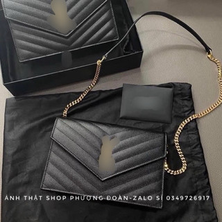 Ví Nắp nhọn da hạt KÈM DÂY size 18cm vừa Điện thoại FULL BOX