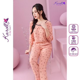 Đồ bộ nữ mặc nhà Jcvcoll - Karoll NH21.015 BỘ THÔ TRÁI TIM CỔ TRÒN. QD