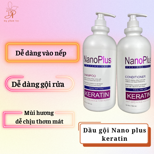 Cặp Dầu Gội Xả Siêu Thơm  Mượt Tóc Nano PLus Collagen 2000ml