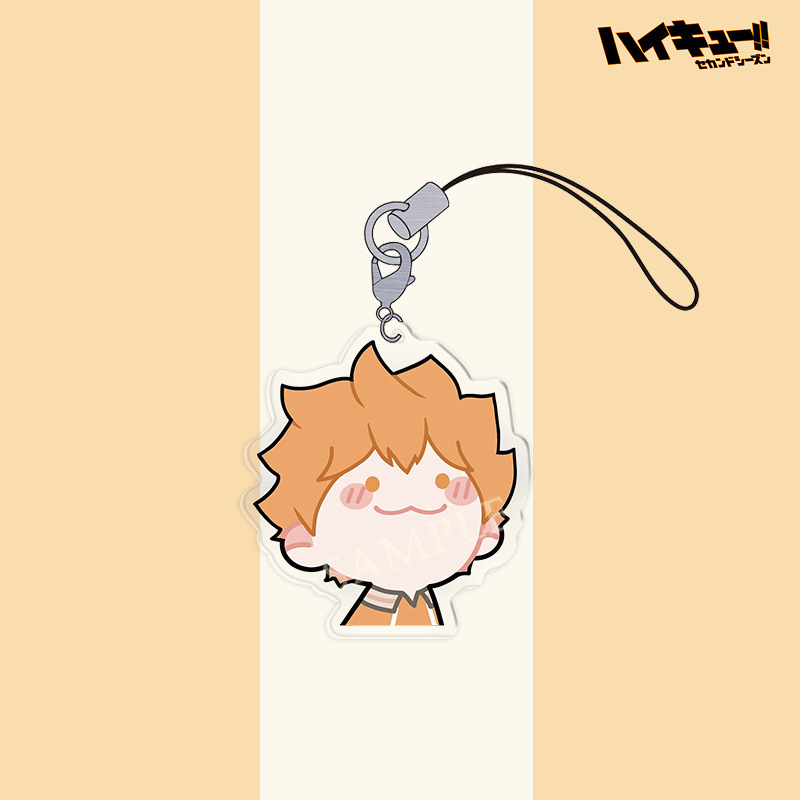 Móc khóa điện thoại  Hinata Shoyo Kageyama Kenma Bokuto Haikyuu cùng biểu cảm mèo
