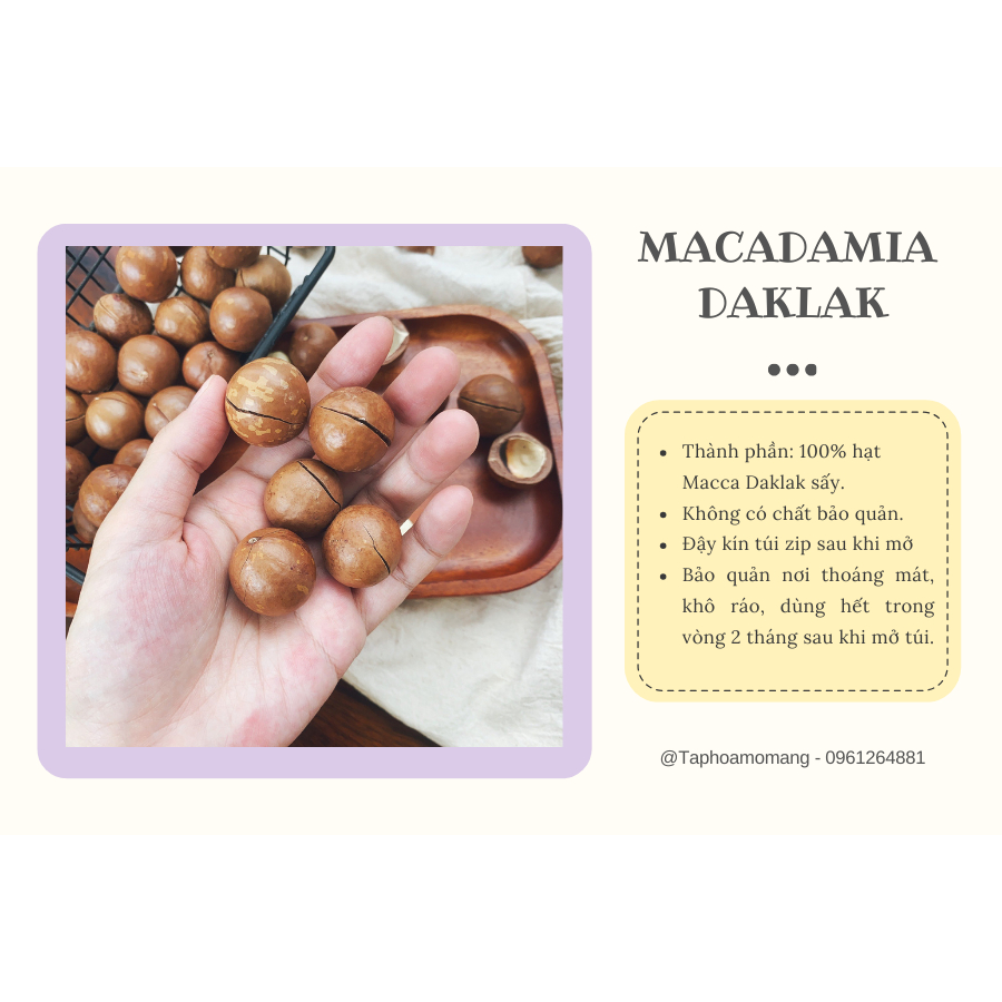 Hạt măc ca Đắc Lắk gói 500gr