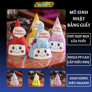 Mũ sinh nhật giấy DC PARTY nhiều mẫu giá rẻ màu sắc tươi sáng