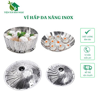 Vỉ hấp đa năng inox khay / xửng / vỉ chõ hấp inox xòe cánh v1 đa năng 3 chân hấp bánh, bánh bao, đồ ăn - dụng cụ nhà bếp