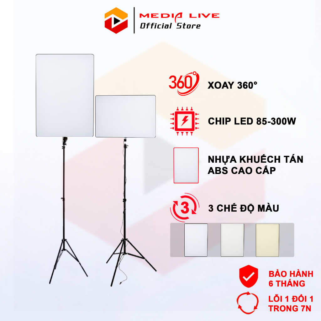 Bộ Đèn Led Studio chụp ảnh sản phẩm quay video Livestream bán hàng tiktok chuyên nghiệp, Đèn chữ nhật hắt sáng 85W 300W