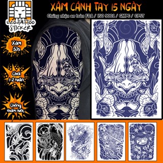   Loại Dài Ngày  Hình Xăm Dán Nhật Cổ Cánh Tay Bắp Chân Ngực 15 Ngày  Size 17x24cm  Leo Tattoo 