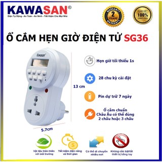 Công tắc hẹn giờ ổ cắm - dạng kỹ thuật số kw-sg36