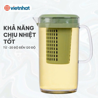  Ca kính có lọc 1,5L và 1,8L Bình đựng nước Bình pha trà có lõi lọc tiện dụng Nhựa Việt Nhật cao cấp 