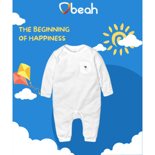 Bộ quần áo liền thân sơ sinh Obeah, Bodysuit dài tay chất liệu cotton co dãn 4c cho bé trai bé gái full size 0-24m