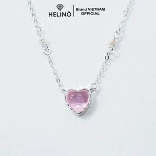 Dây chuyền bạc nữ HELINO đá tim hồng Rosie xinh xắn C51